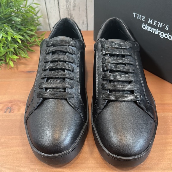 The Men's Store at Bloomingdale's Black Leather Lace Up Sneakers - Picture 6 of 11